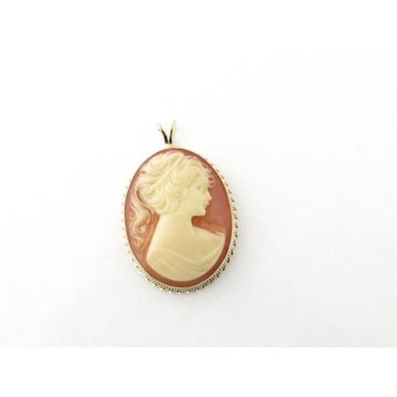 Vintage 14 Karat Yellow Gold Cameo Pendant #3055 - Picture 5 of 7